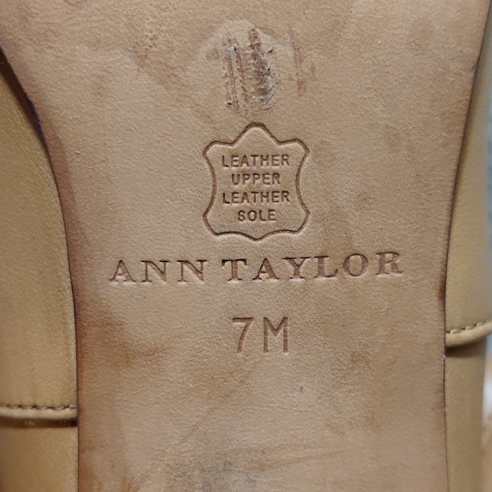 Ann Taylor Camel Knee High Boots Women's Size 7 5an Pull On Heeled Boots - Picture 14 of 15